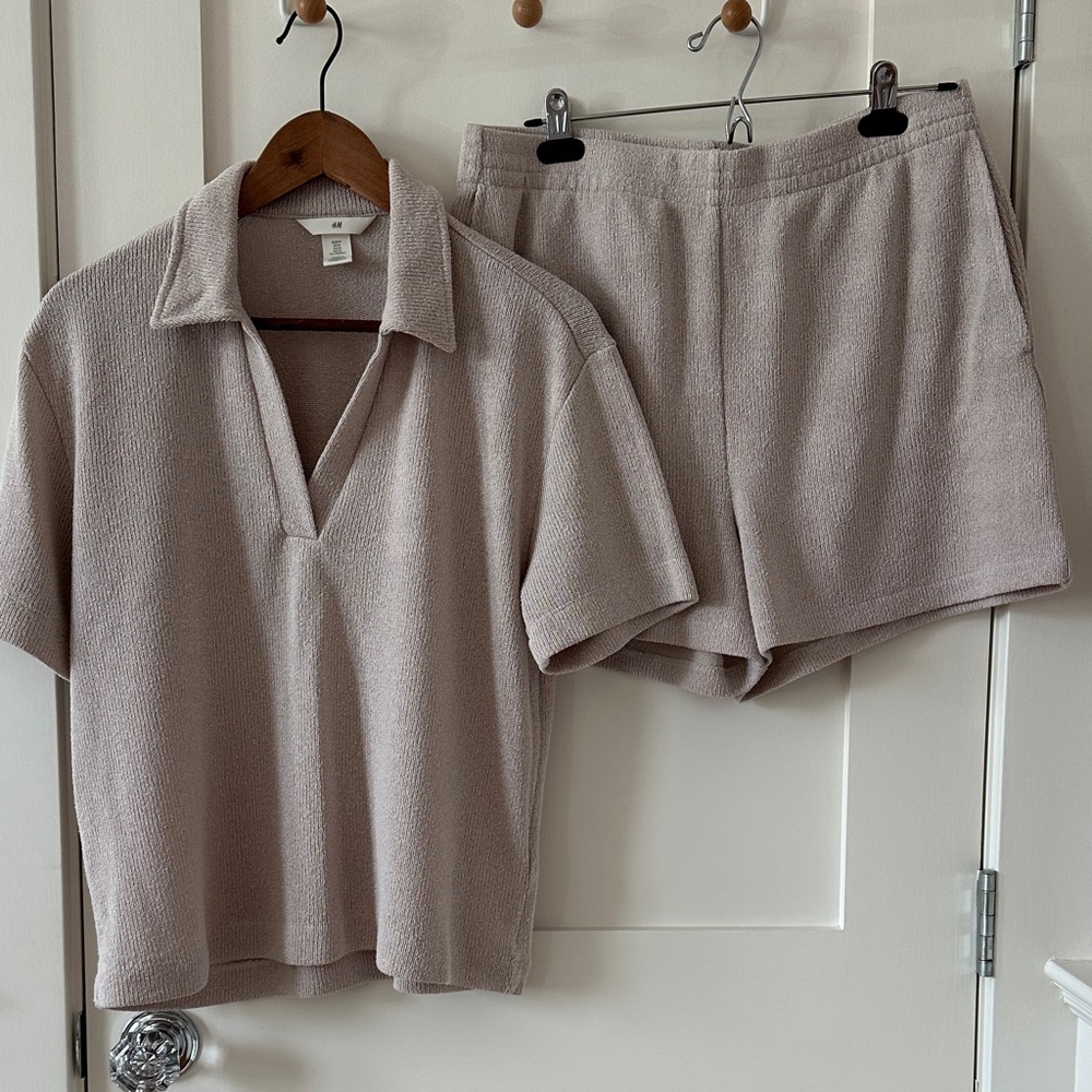 Beige stretch knit Lounge Set